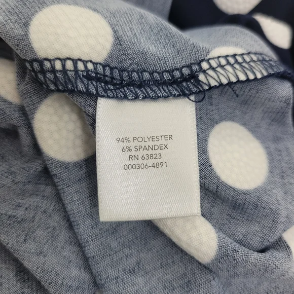 CJ Banks Navy White Polka Dot Midi A-Line Skirt Women's Plus 3X - Picture 4 of 5